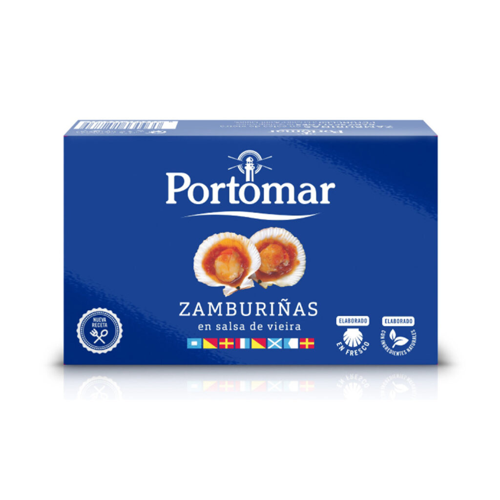 Zamburiñas en Salsa Vieira Conservas Portomar RO 120 Ansama