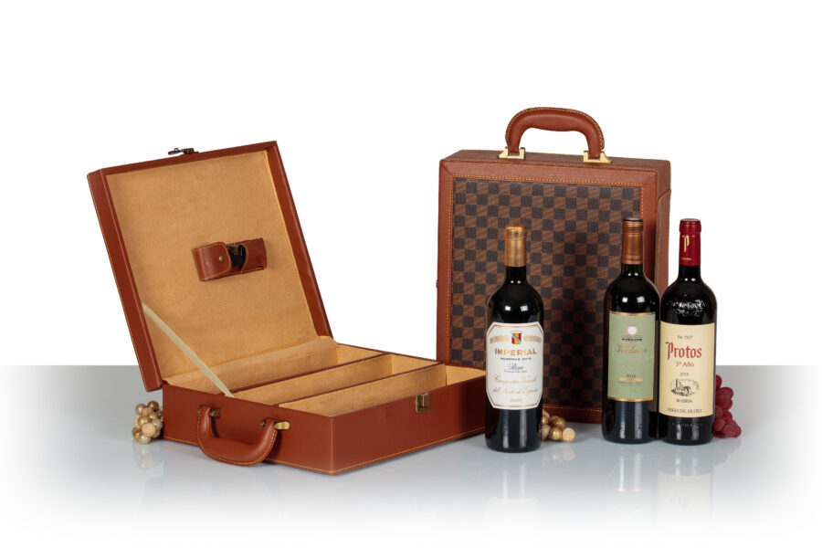Cesta Vinos Diseño Navidad