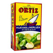 Lata de Hueva de Merluza en Aceite de Oliva Conservas Ortiz 110 grs.