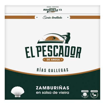 Lata Zamburiñas en Salsa Vieira Rías Gallegas Empacada a Mano Pescador de Arosa OL-120