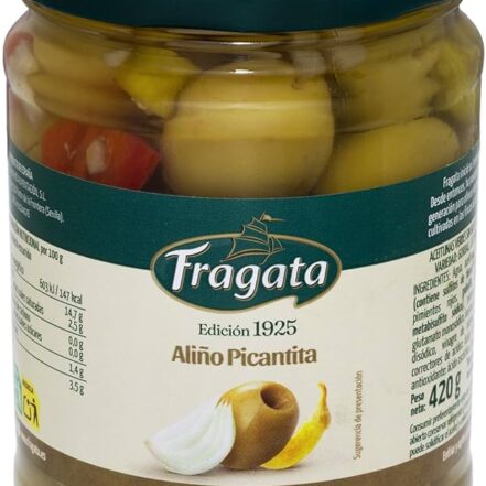 Frasco Aceitunas Gordal Aliñada Picantita Fragata 220 g.