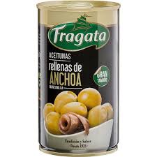 Lata Aceitunas Selección Rellenas de Anchoa Fragata 350 g neto.