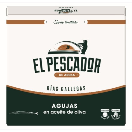 Lata Agujas en Aceite de Oliva de las Rías Gallegas Serie Limitada El Pescador de Arosa 115 g.