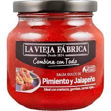 Frasco Salsa Dulce de Pimiento y Jalapeño La Vieja Fabrica 290 g.